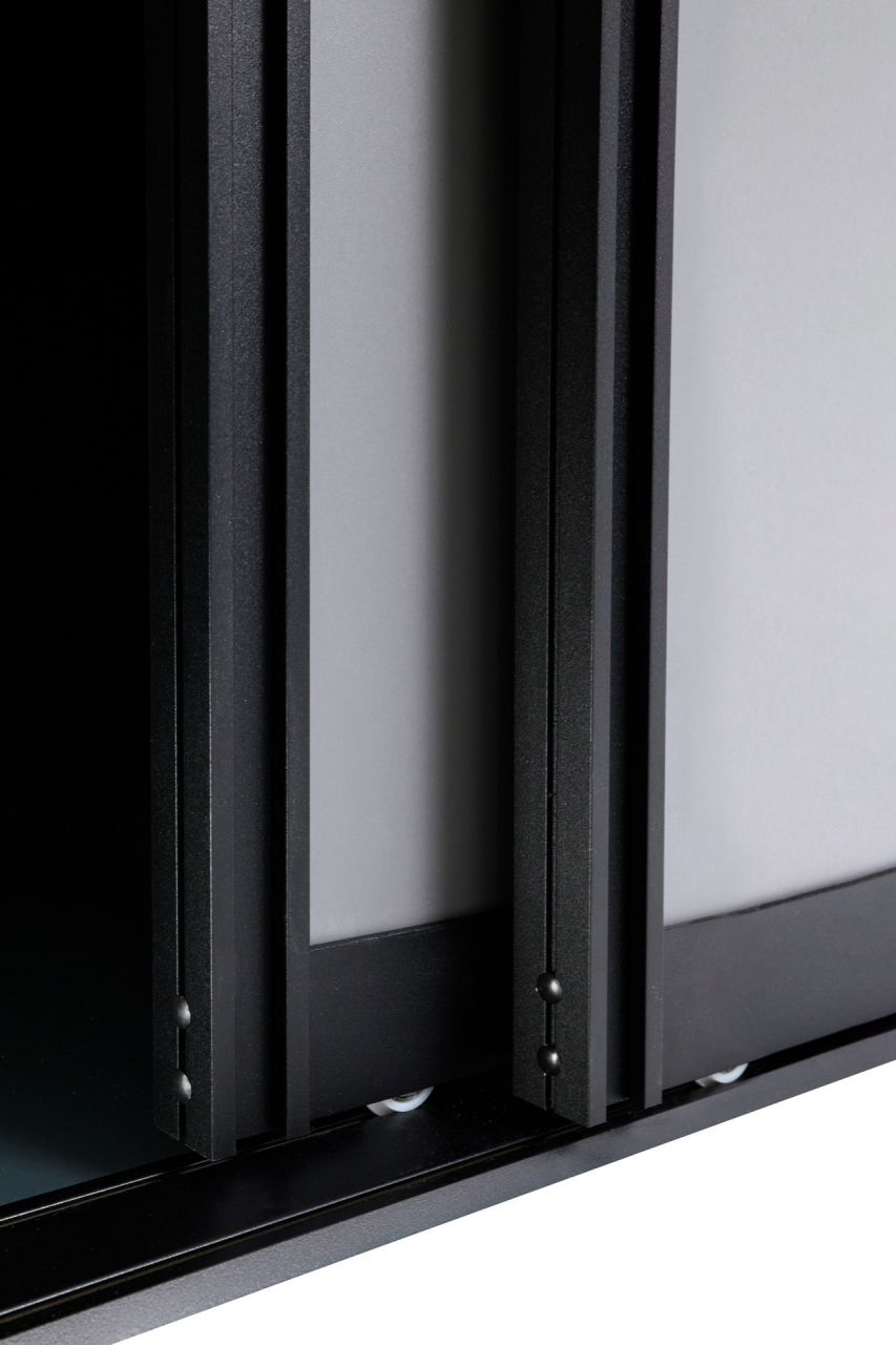 Schiebetürbausatz mit Aluminiumrahmen Rahmentyp A | Schwarz Rau lackiert | Für Raumteiler, Schrank- und Nischentüren jeder Art | Individuell zusamm...