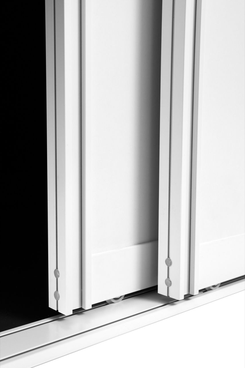 Schiebetürbausatz mit Aluminiumrahmen Rahmentyp A | Weiß Matt lackiert | Für Raumteiler, Schrank- und Nischentüren jeder Art | Individuell zusammen...