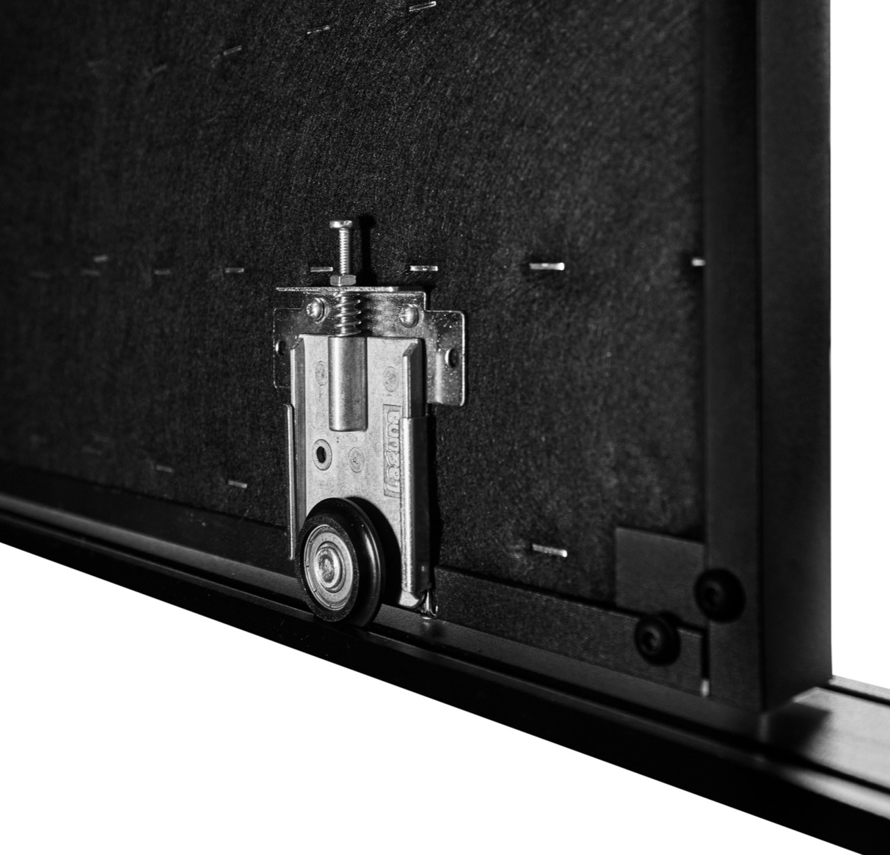 Lamellenschiebetür Akustikschiebetür Laufrolle Schiebetürrolle auf Akustikfilz