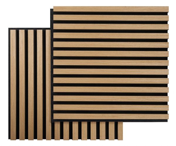 Akustik Paneel Quadrat (2er Set) | Quadratisches Lamellenelement für Wand- und Deckenmontage