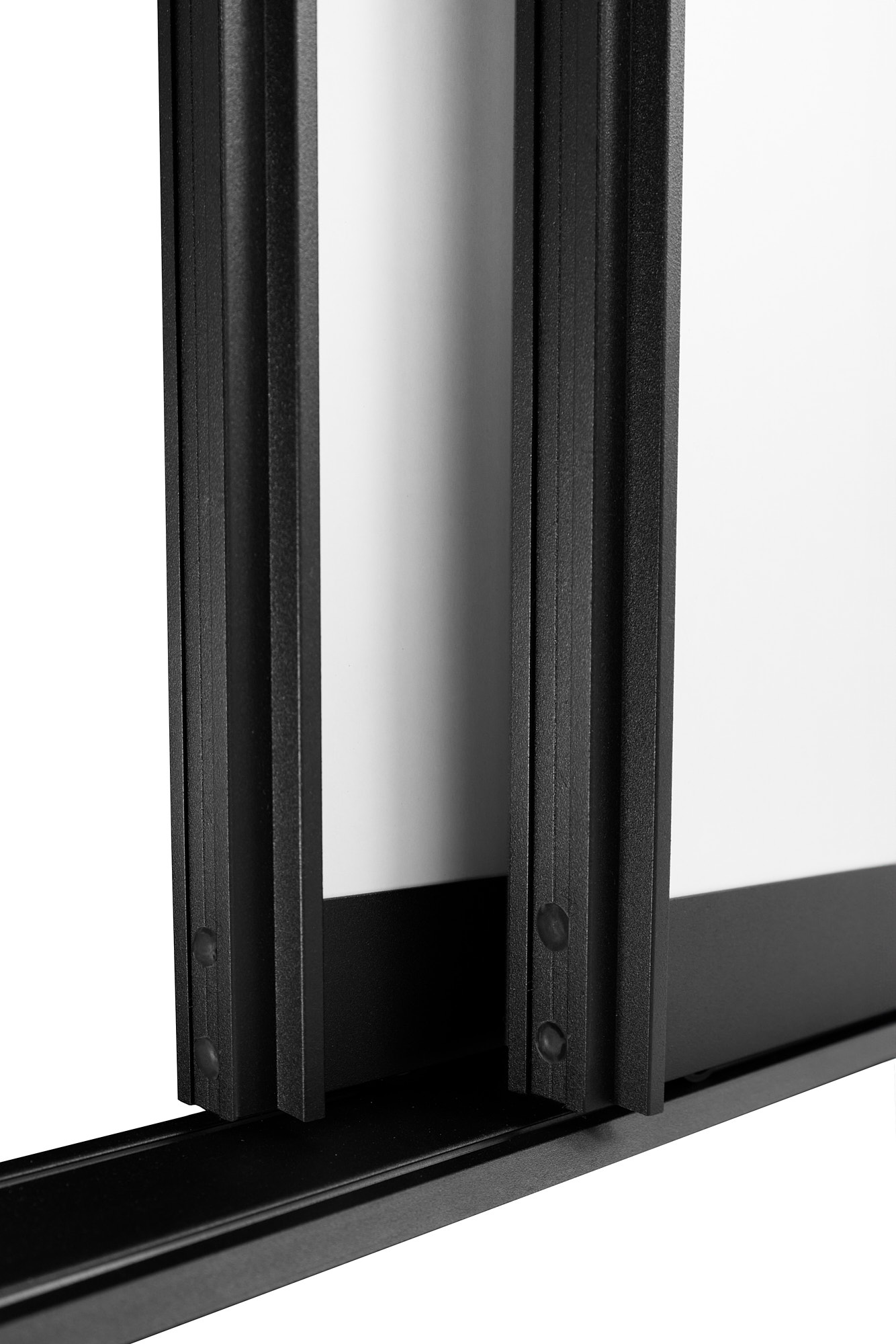 BS-Komfort mit Rahmentyp E Schwarz Rau |Lackierter Schiebetür-Bausatz Bodensystem für Schranktüren