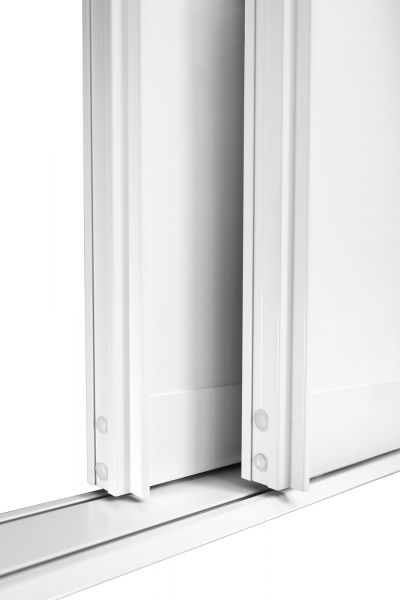BS-Komfort mit Rahmentyp E Weiß Matt |Lackierter Schiebetür-Bausatz Bodensystem für Schranktüren
